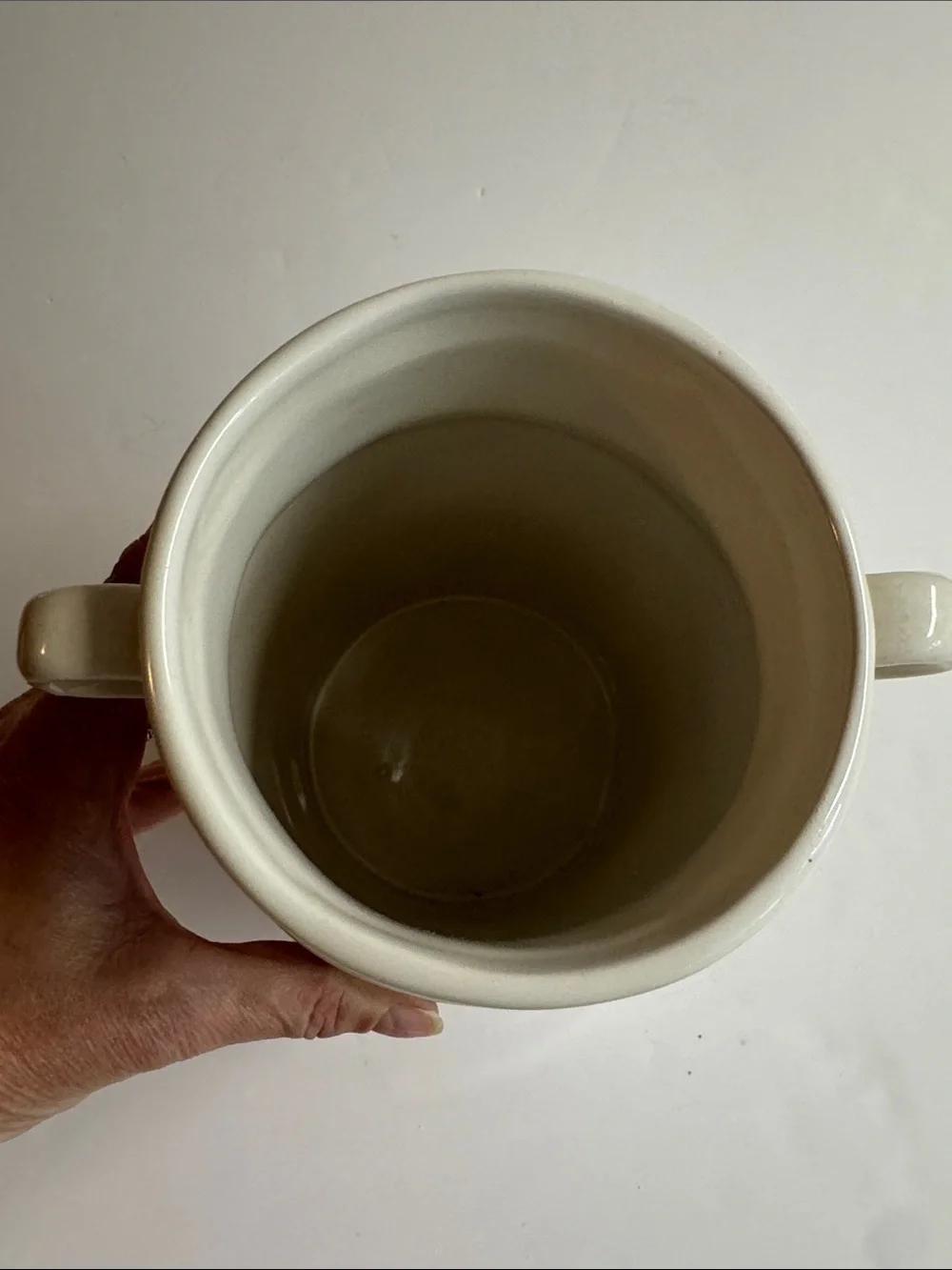 Rae Dunn Cream Double Handle Milk Jug / Vase with Colorful Rainbow